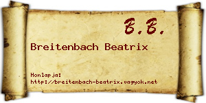 Breitenbach Beatrix névjegykártya